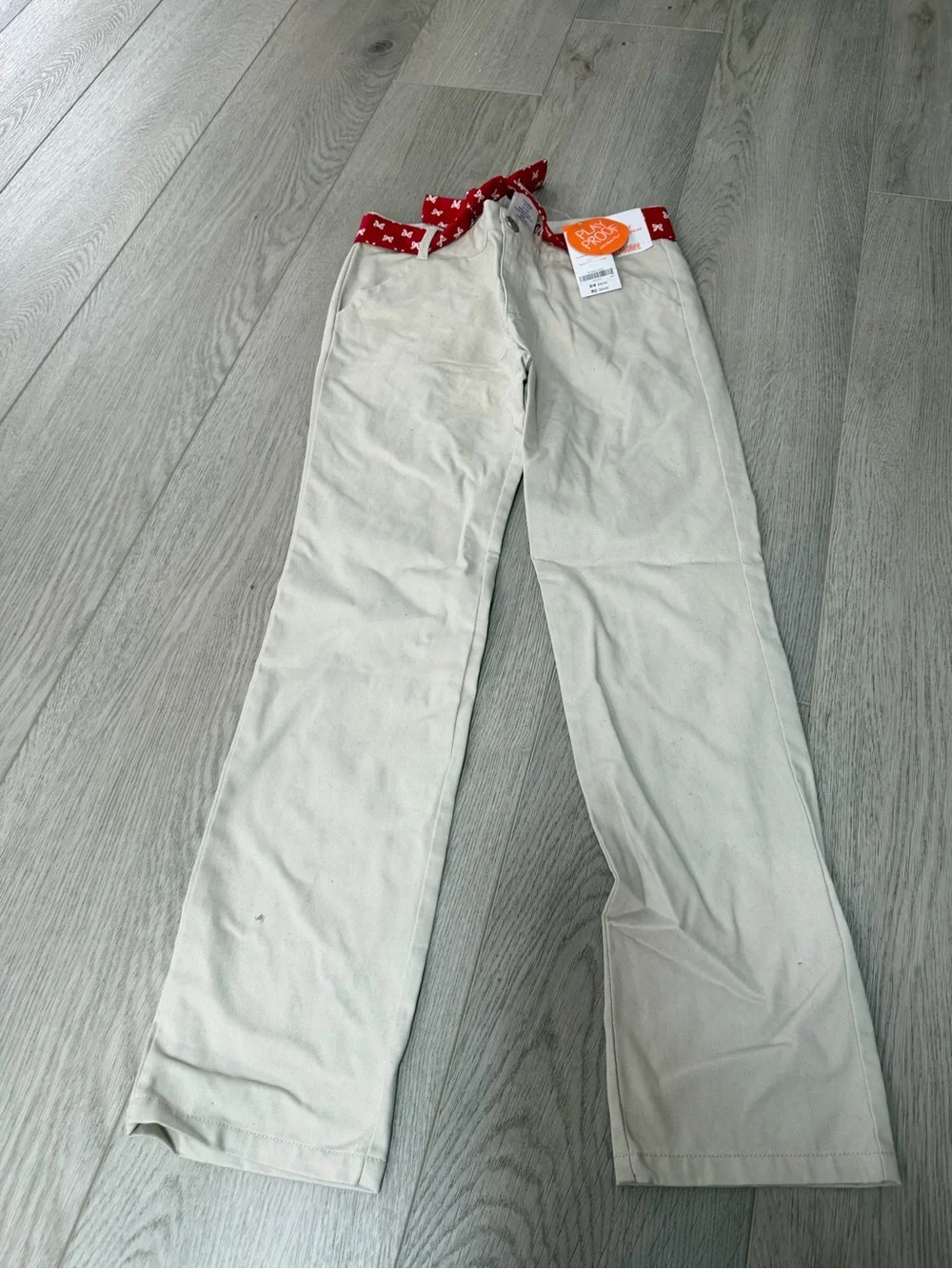 Gymboree Beige Chinos with Red Waist Tie